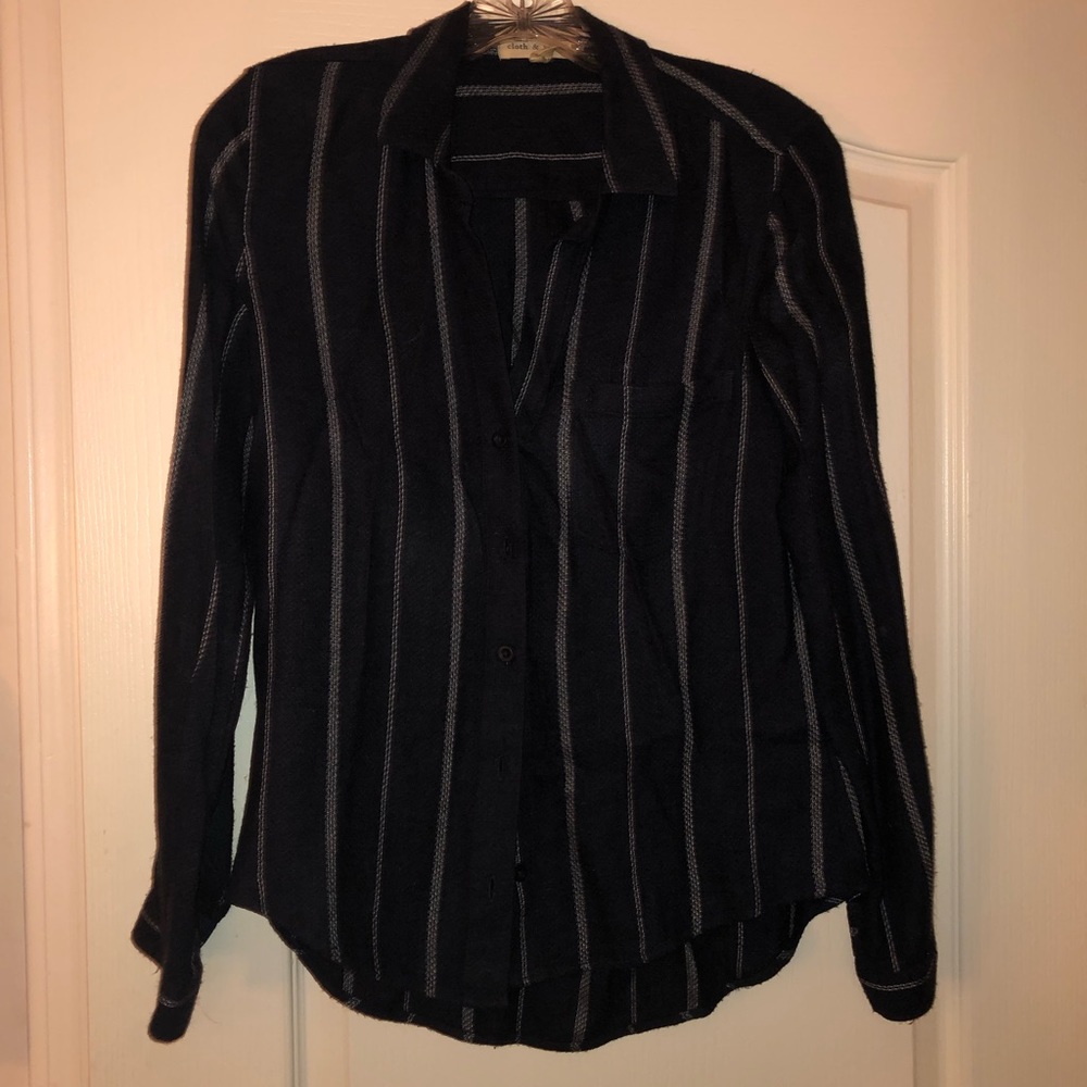 Anthropologie Navy Blue Button Down
